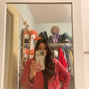 Vibrant Red Leather Jacket for Bold Style